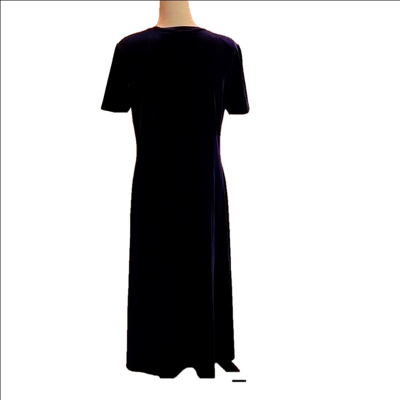 VTG 80's Talbots Blue Velvety Velour Maxi Dress with Jacket Women size M petite - Picture 8 of 15